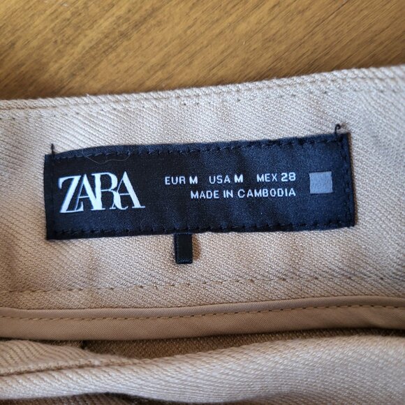 Zara Wrap Effect Wide Pants Tan Beige M High Waisted Wide Legs pareo trousers - Picture 17 of 17